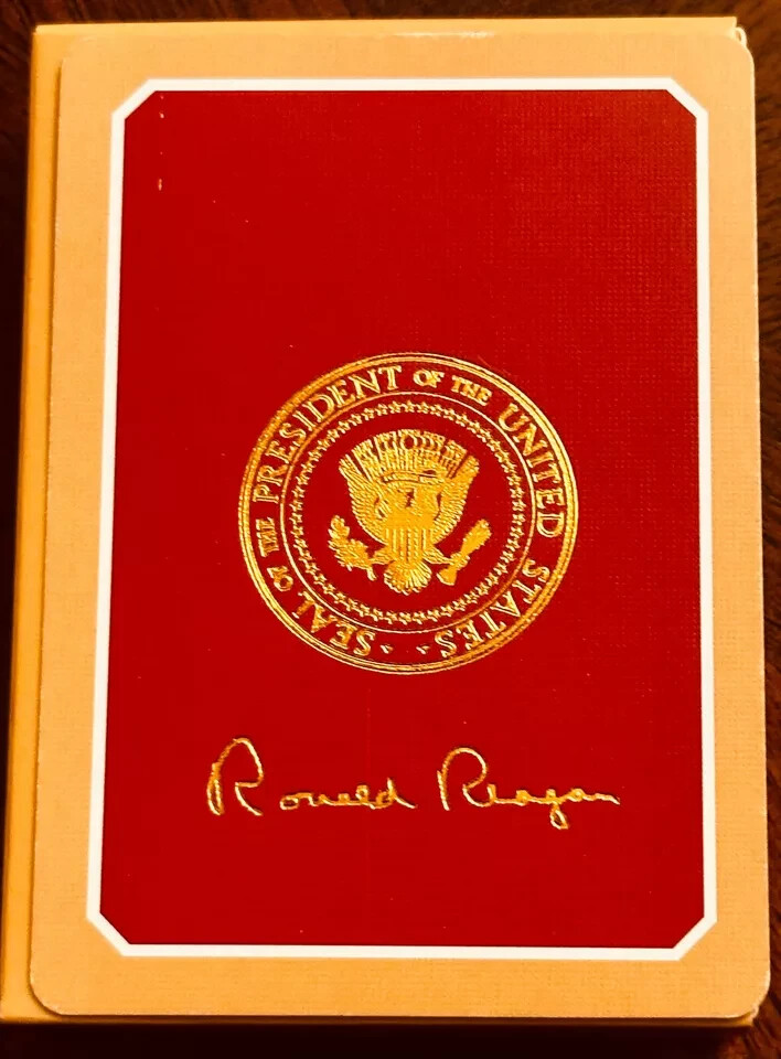 The US President Ronald Reagan Signature Presidential Seal VVIP Playing Cards The US President Ronald Reagan Signature Presidential Seal VVIP Playing Cards