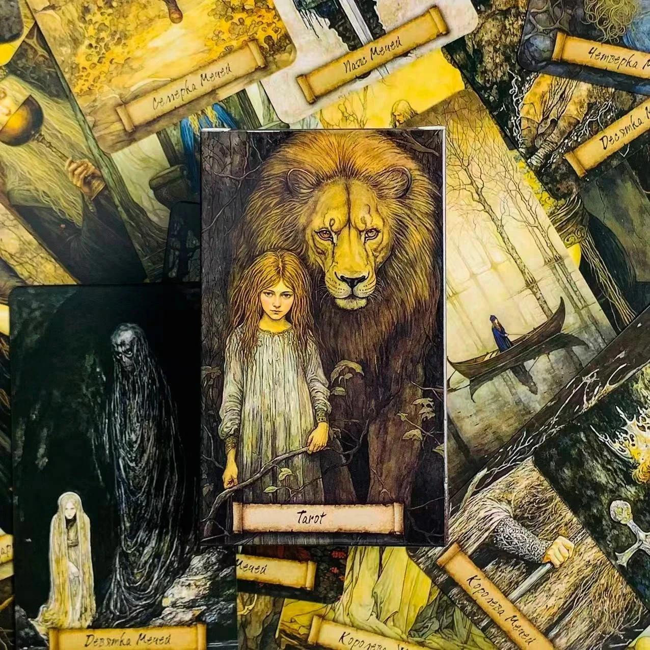 Mystic Forest Tarot (Russian Version) 78 Cards - Unique Dark Art Tarot Deck
