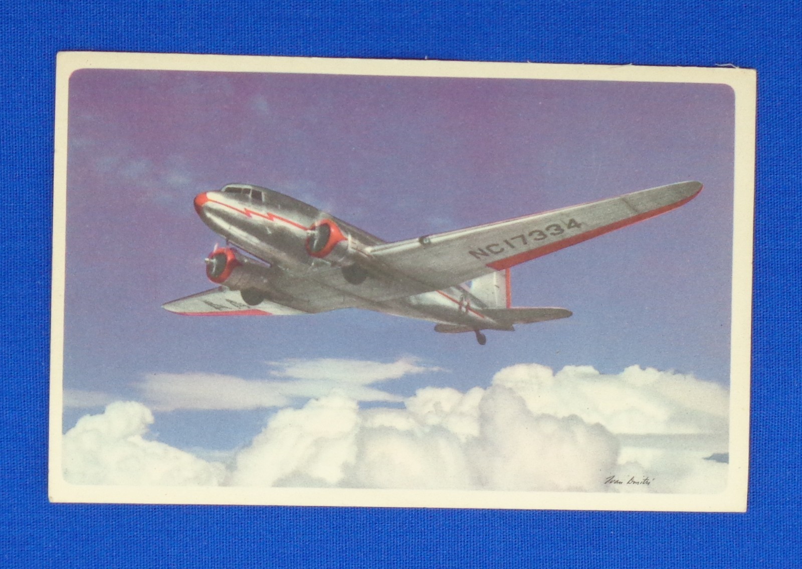 Vintage American Airlines Post Card NC 17334 Promotional Route Of The Flagship