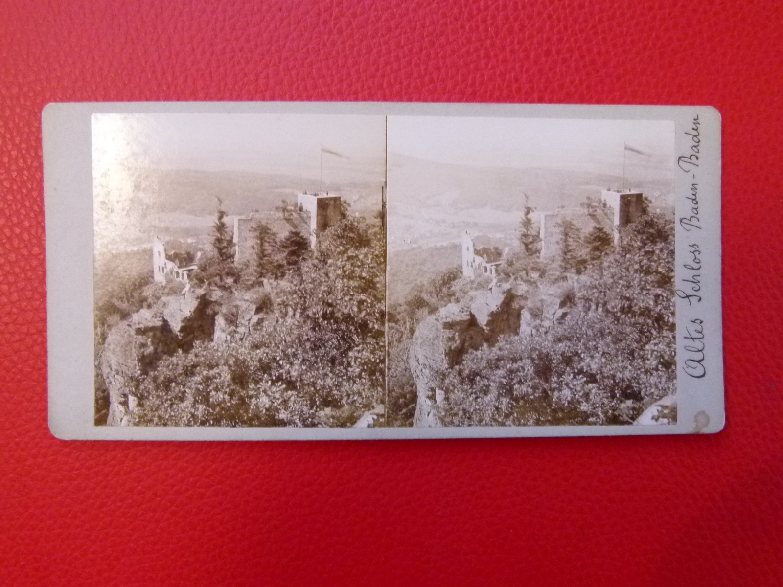 Stereo Picture Baden Old Castle approx. 1898 by G. Salzer 102.