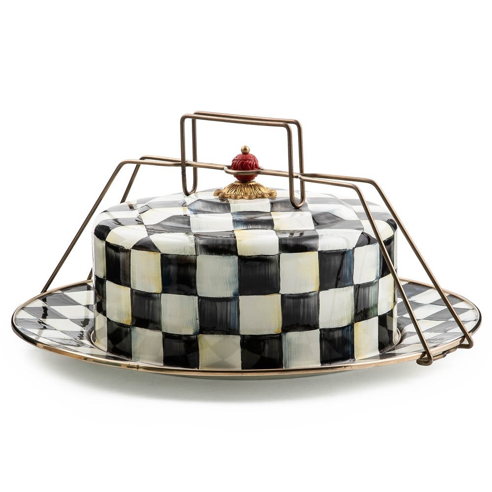 MacKenzie-Childs Courtly Check Cake Carrier 89420-40 SALE