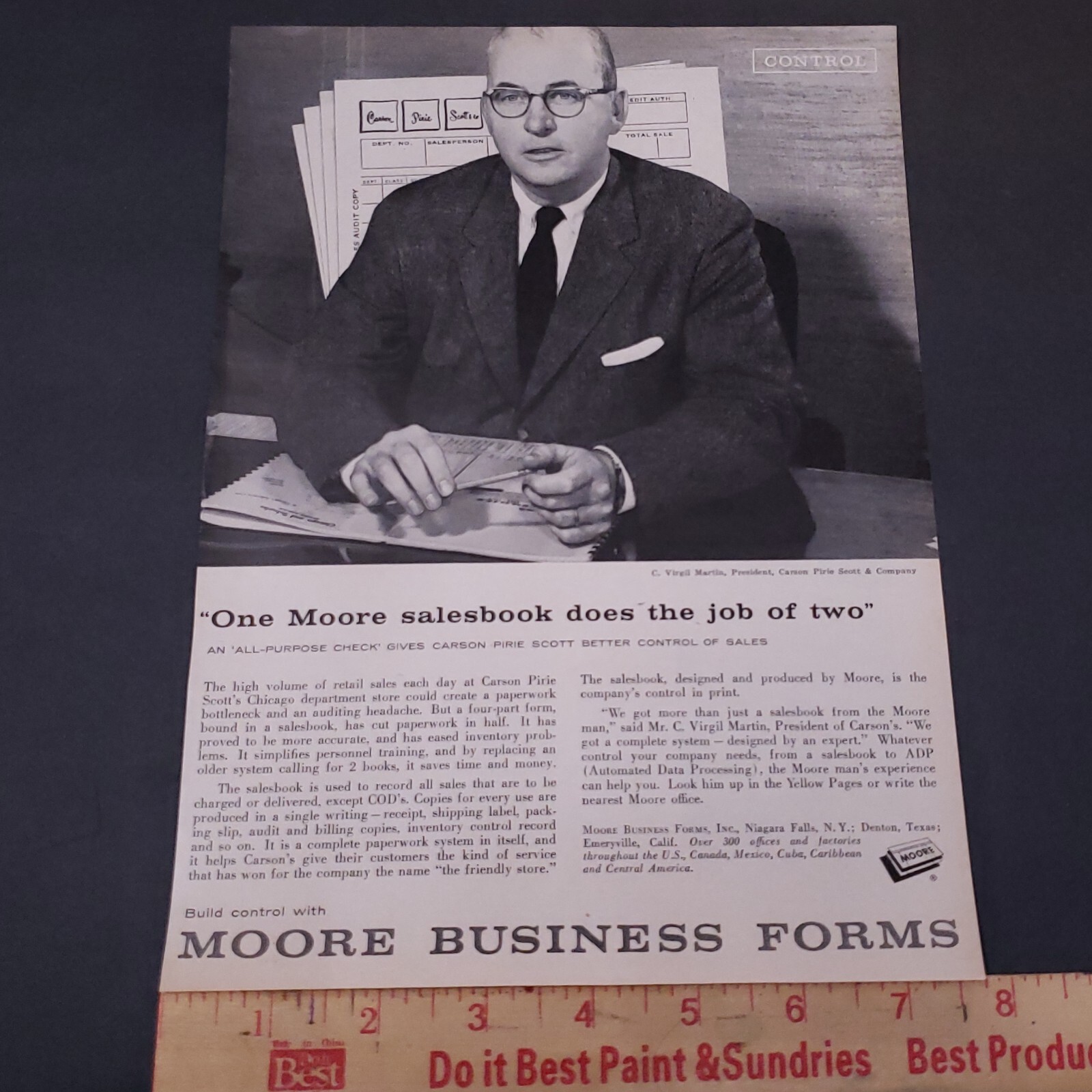 1959 Moore Business Forms Advertisement Vintage 1950s Retail Salesbook Ad