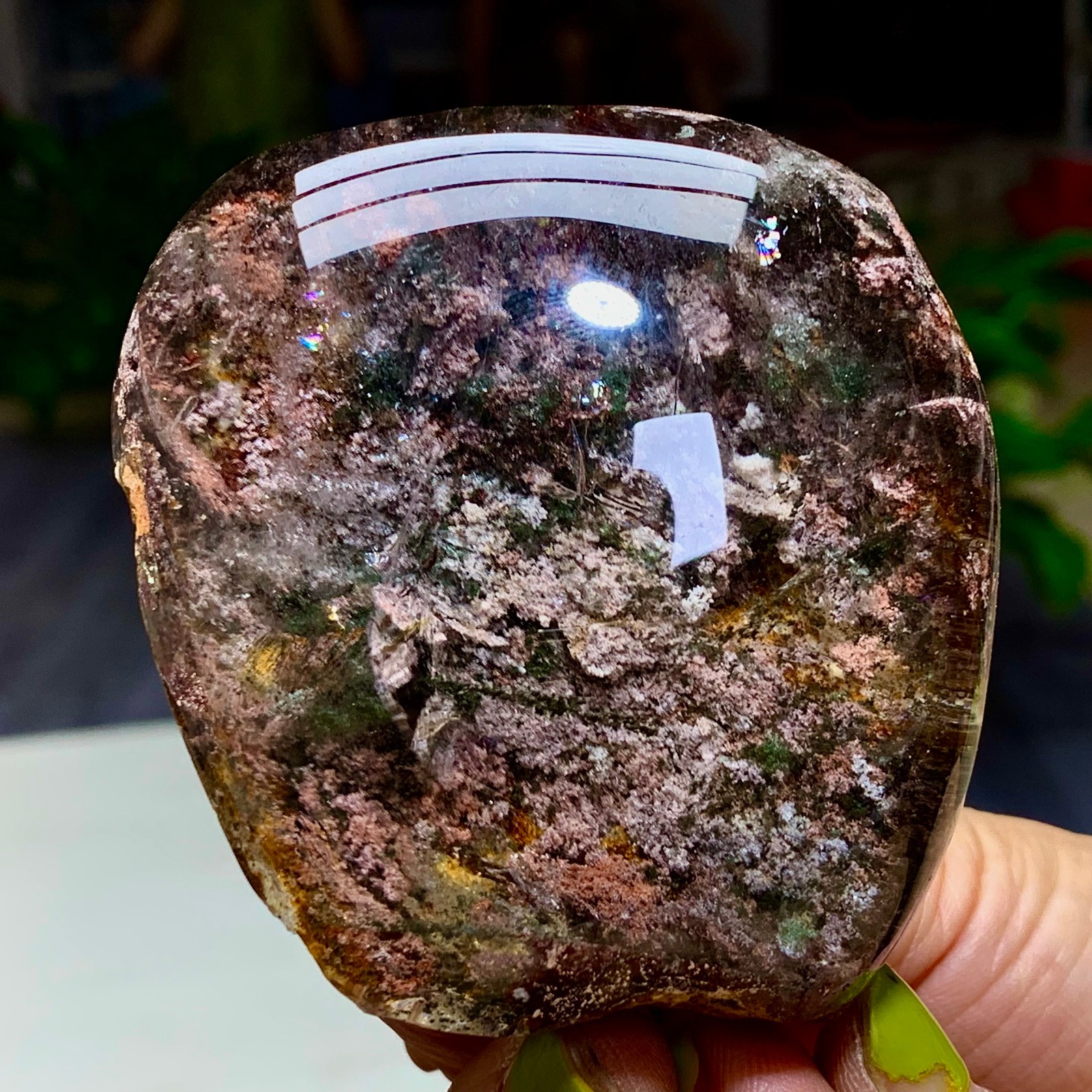 269G Natural Green Ghost Crystal Quartz Crystal  Mineral Specimen
