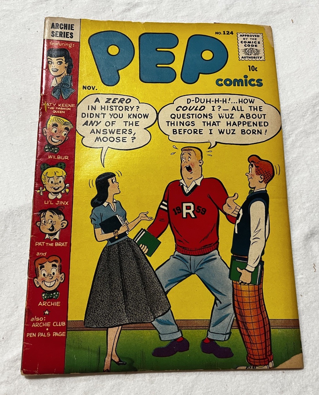 Vintage Pep Comics #124 (Nov 1957) Silver Age Archie - Katy Keene Pinup Intact
