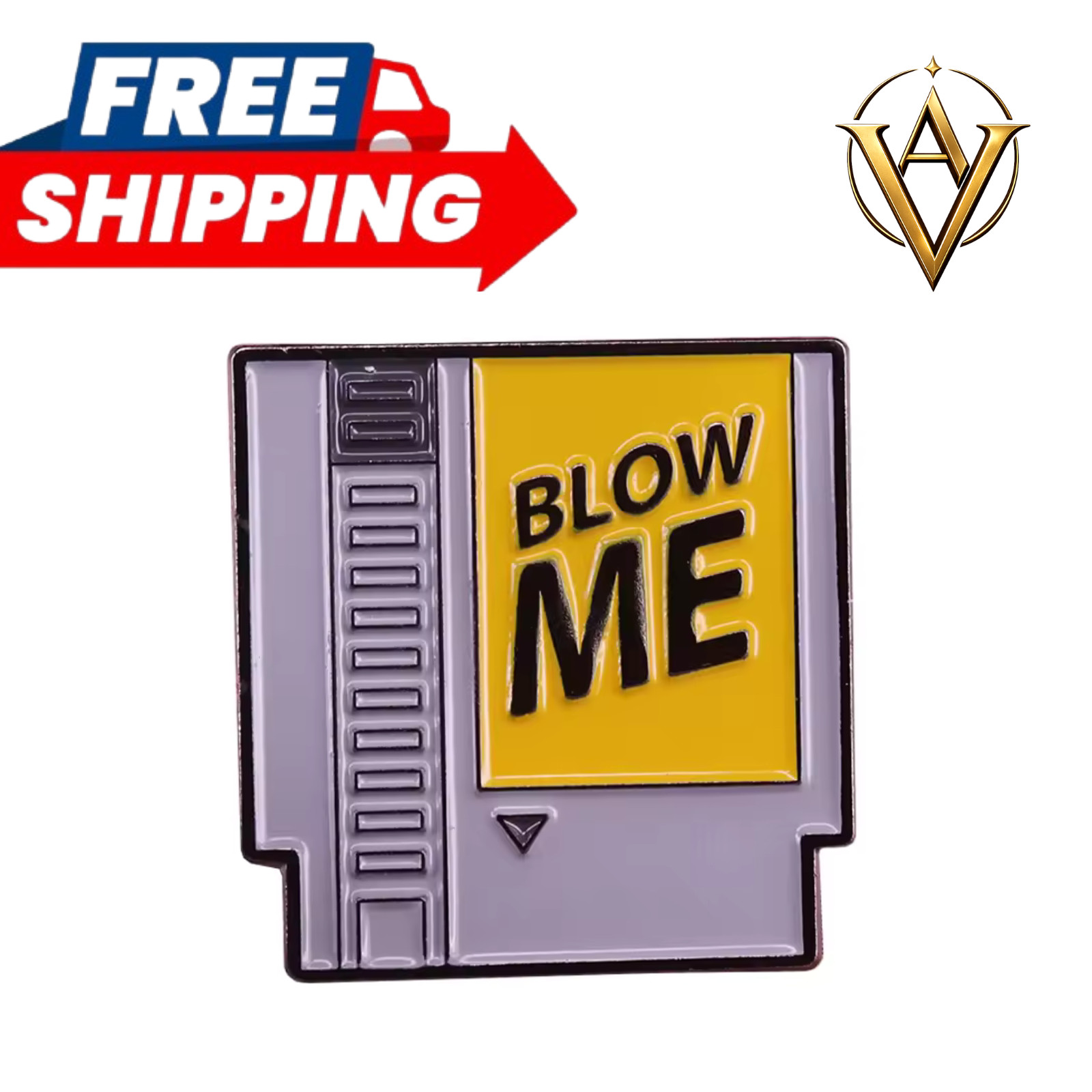 Blow Me Enamel Pin Retro Game Cartridge Funny Gamer Lapel Pin Gift 