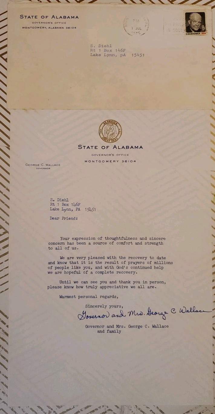 1972 Governor George C Wallace Alabama Letter w Signature RE Health