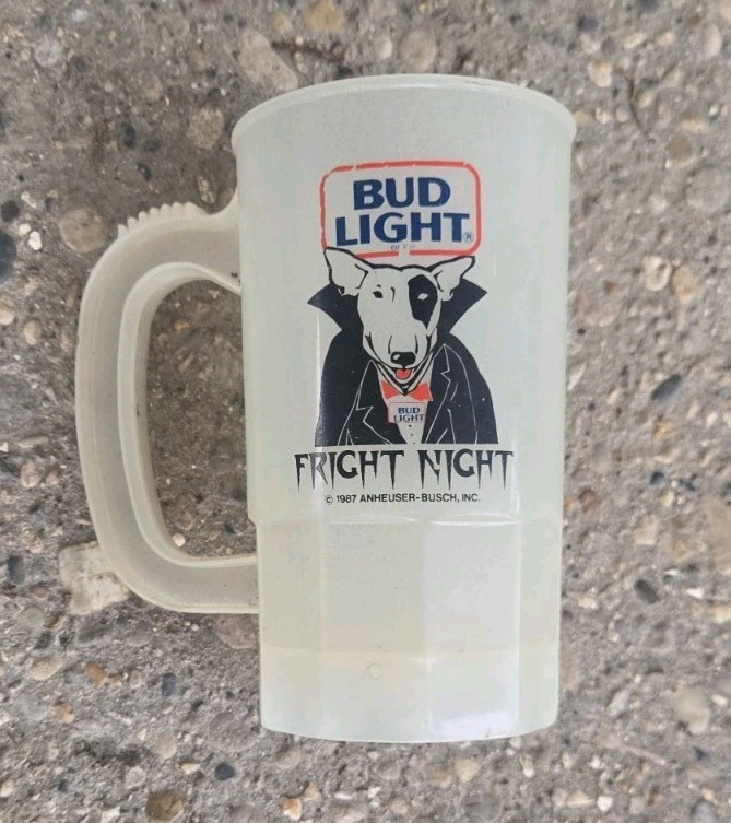Vintage 1987 Spuds MacKenzie Bud Light Fright Night Glow In The Dark Beer Mug 