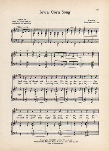 UNIVERSITY OF IOWA Unofficial State Song Sheet 1941 \