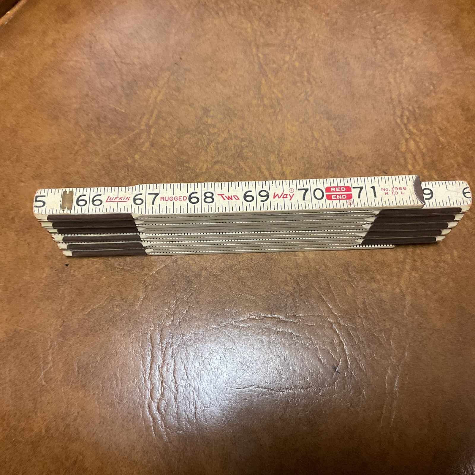 Vintage LUFKIN Two Way Red End Folding Measure.. No.1966. . 72 Inch.