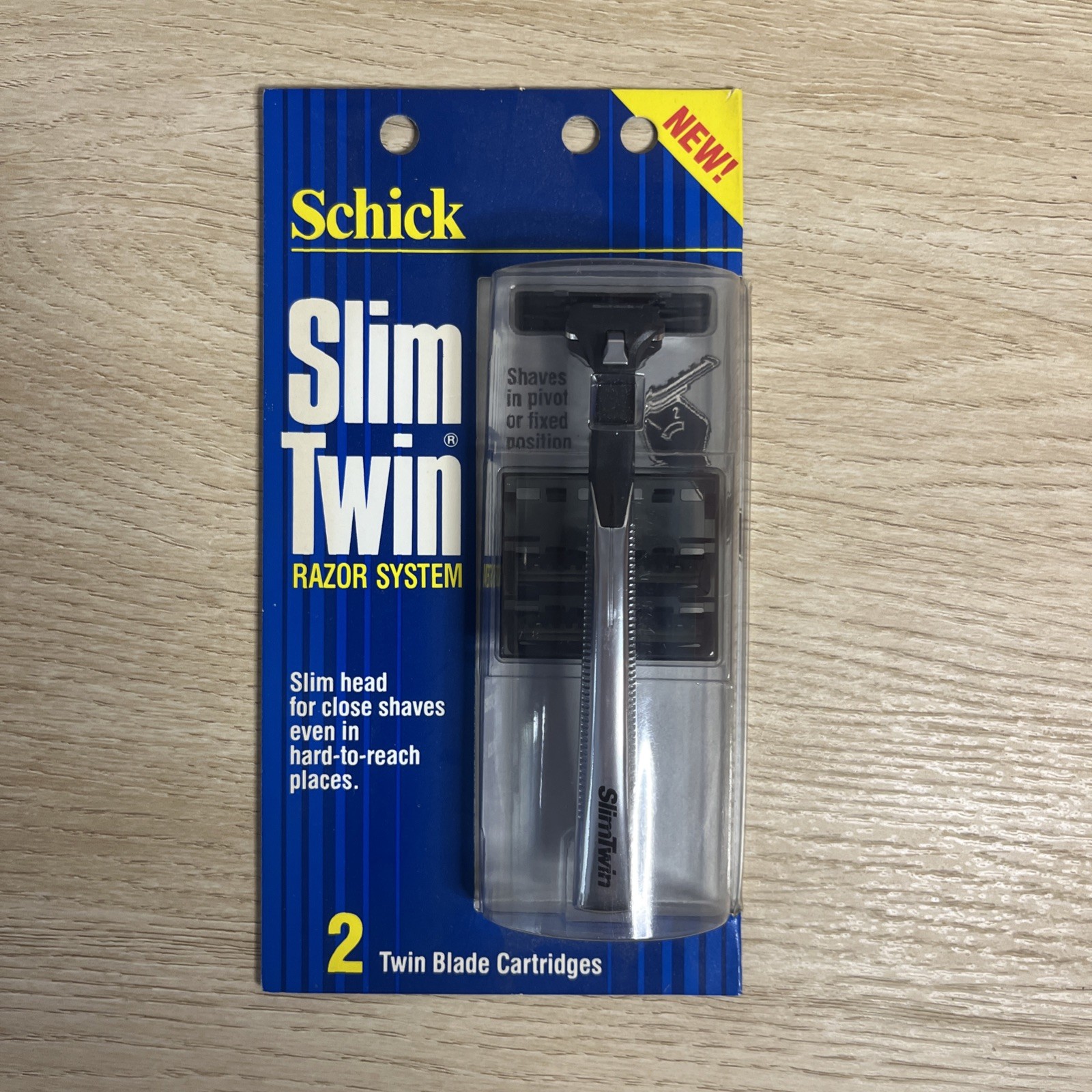 Vtg 1989 NOS Schick Slim Twin Razor System Fixed Head Pivot 2 Blade Cartridges
