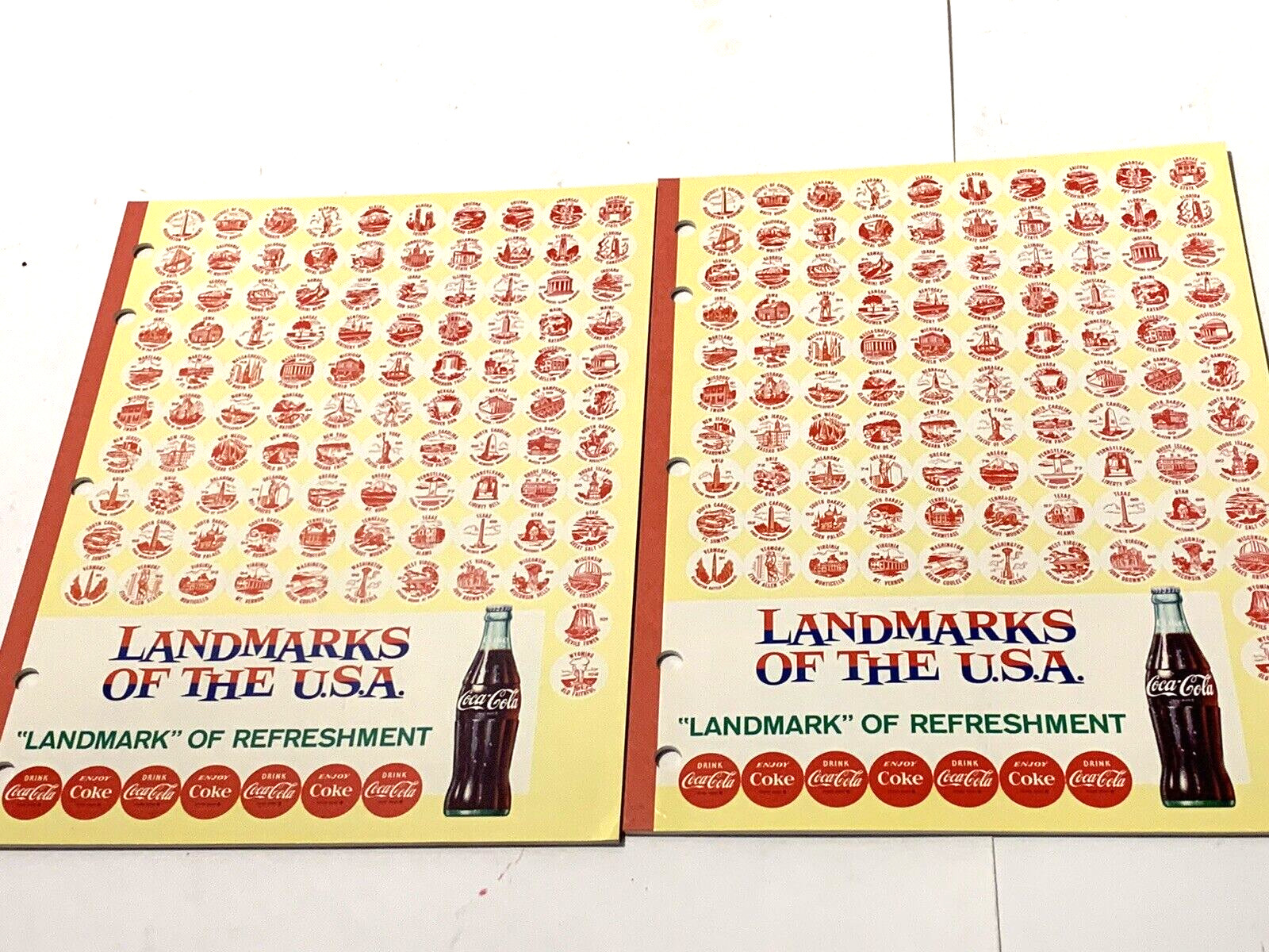 LOT  2 Vintage 1950\'s Coca-Cola School Essay Lined Paper Note Pad Notebooks (A)