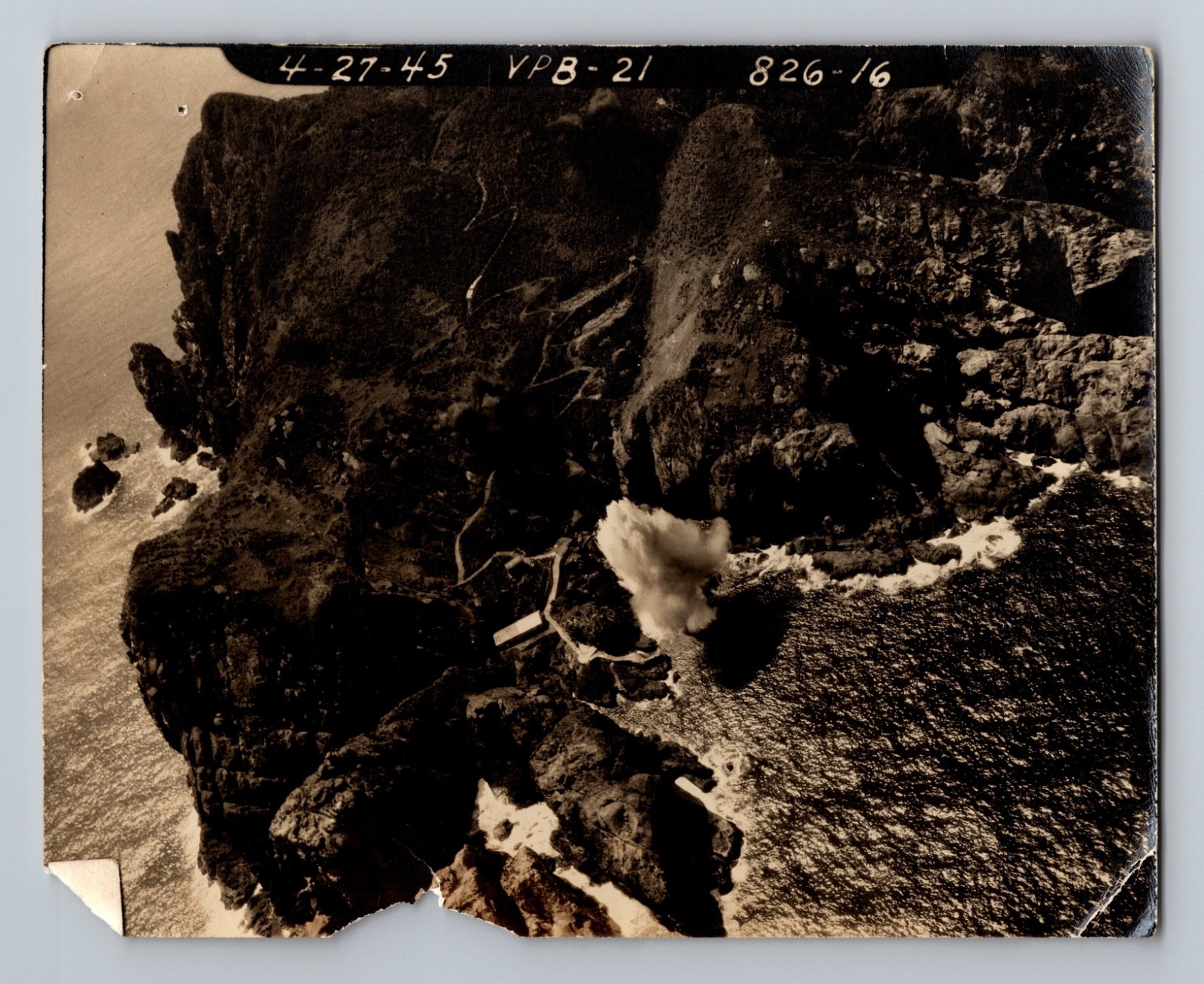 WWII U.S. Navy 21st Bomb Squadron Over Kusakaki Shima Japan 1945 Photo