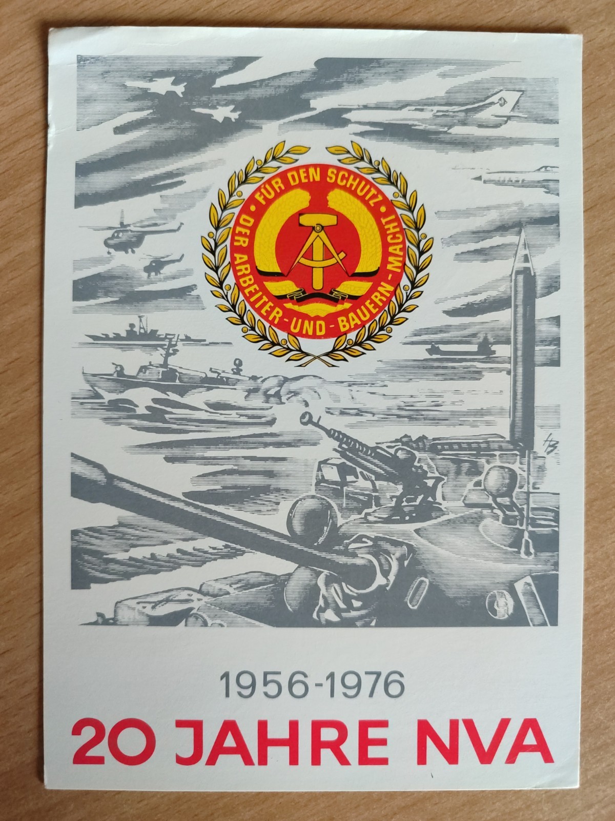 GDR special card 1976 – 20 years NVA 1956-1976 – Berlin-Karlshorst special postmark