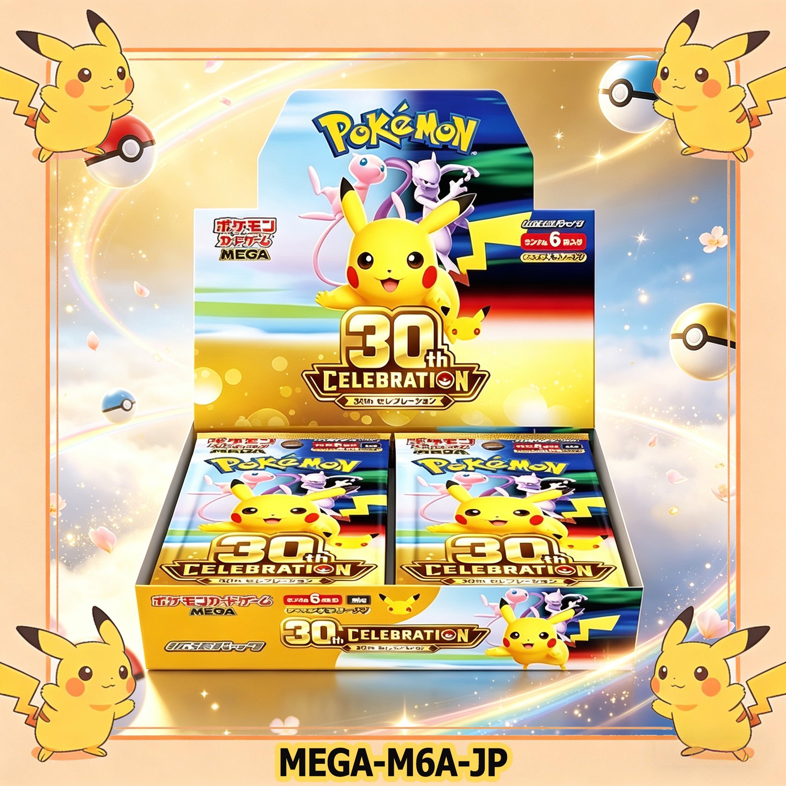 Presale Pokemon 30th Anniversary Japanese Booster Box M6A w/shrink Free Tax