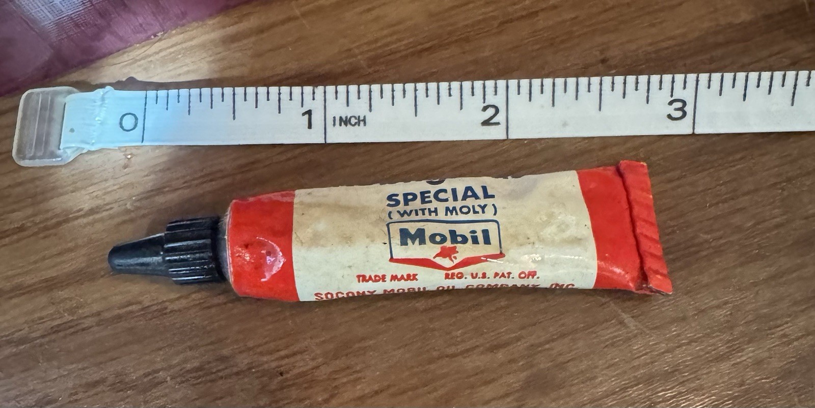 Vintage 1950s Mobil Mobilgrease Special Tube With Moly Pegasus Gas Oil Sign Era