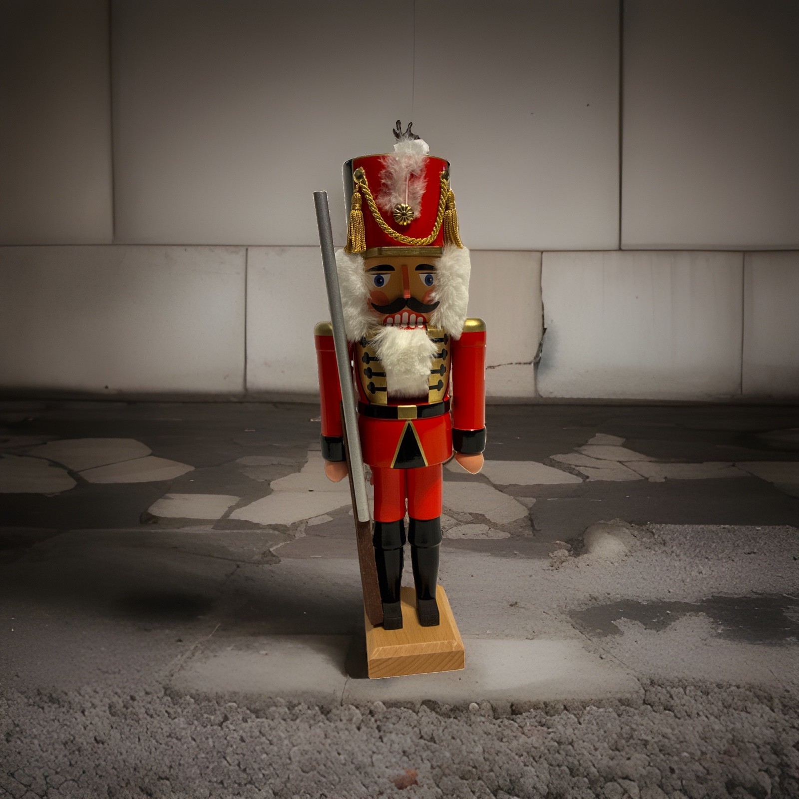 Vintage 90’s Nutcracker Soldier Käthe Wohlfahrt 14” Fur Hair & Beard Traditional