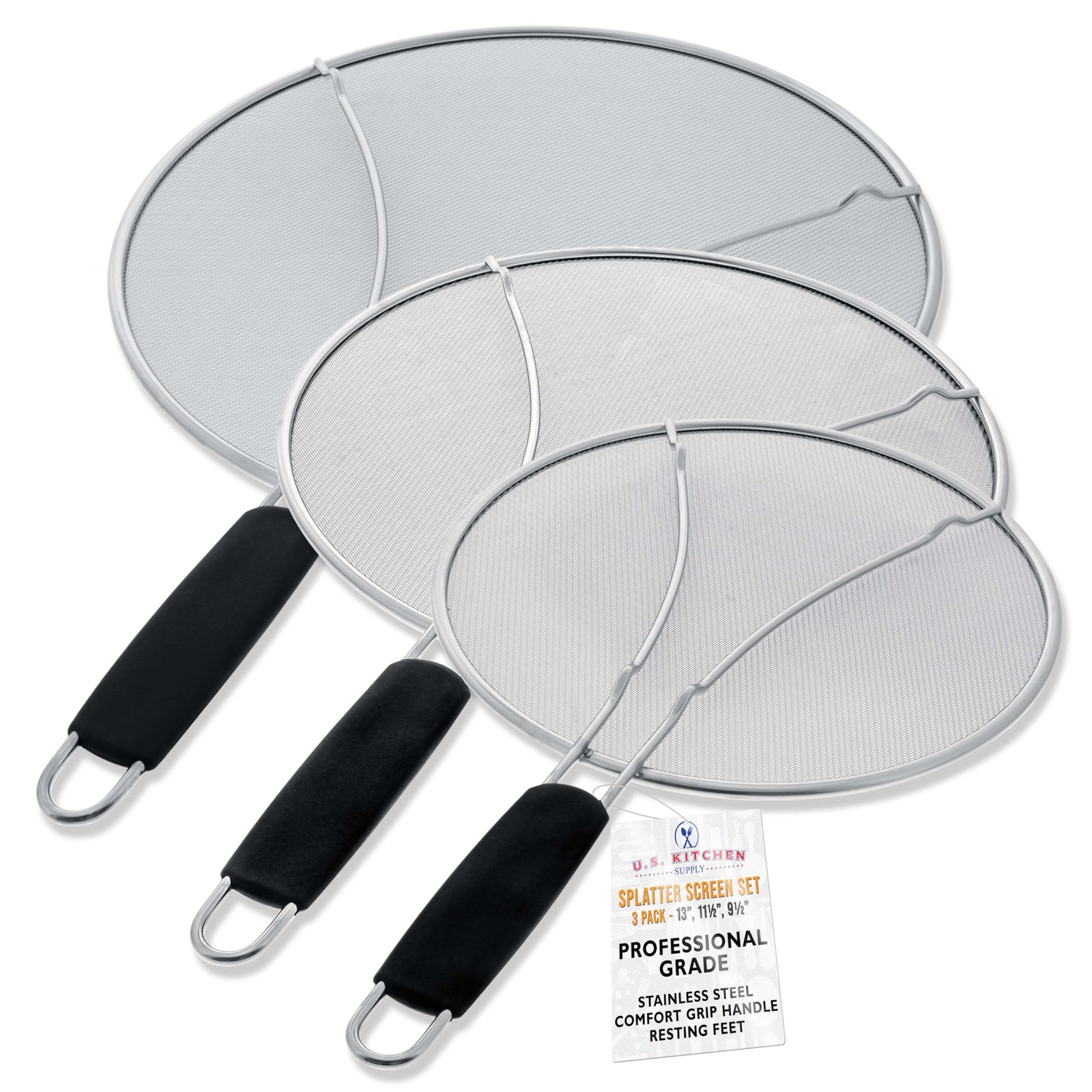U.S. Kitchen Supply 3-Piece Stainless Steel 13