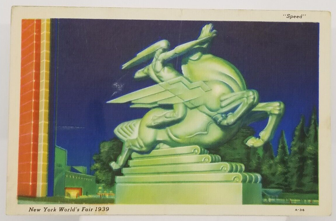 NEW YORK World's Fair Communications Building c1939 NY Postcard
