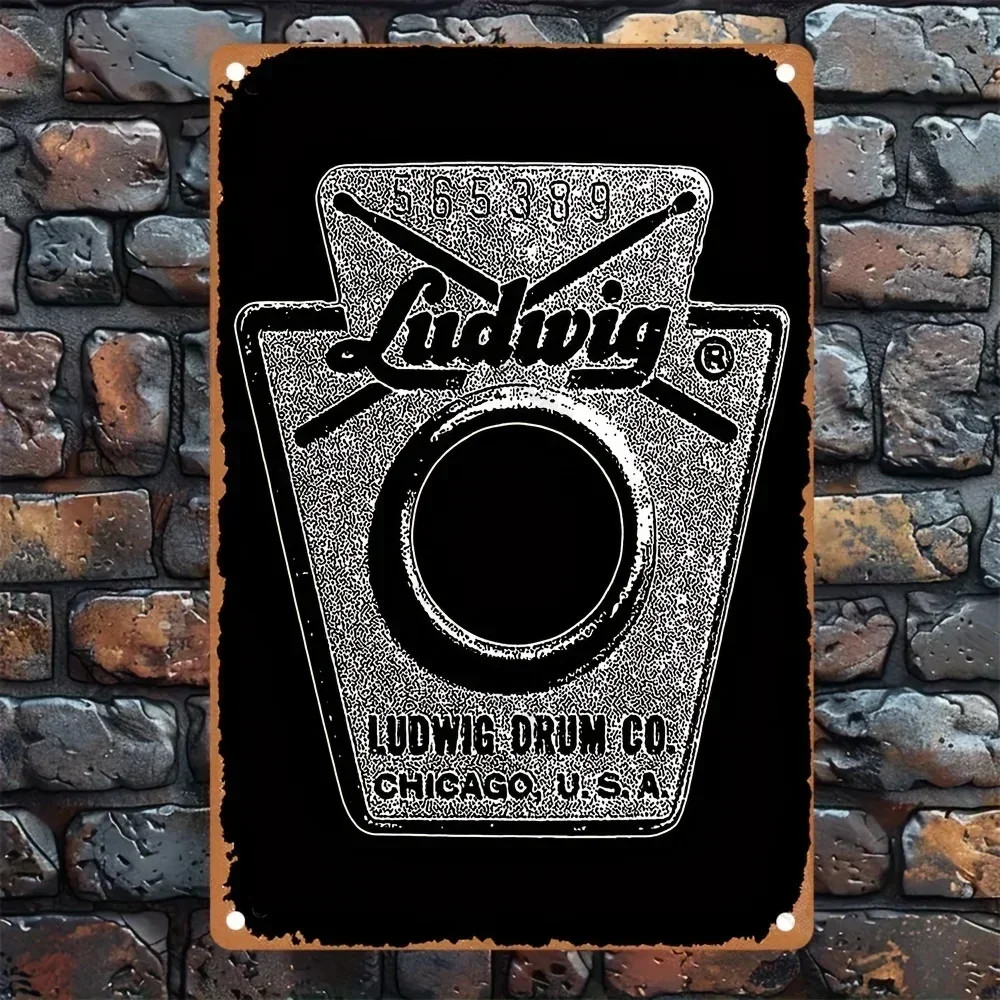 Charming Poster of Ludwig Snare Drum Tin Metal Signs Home Décor 8x12 