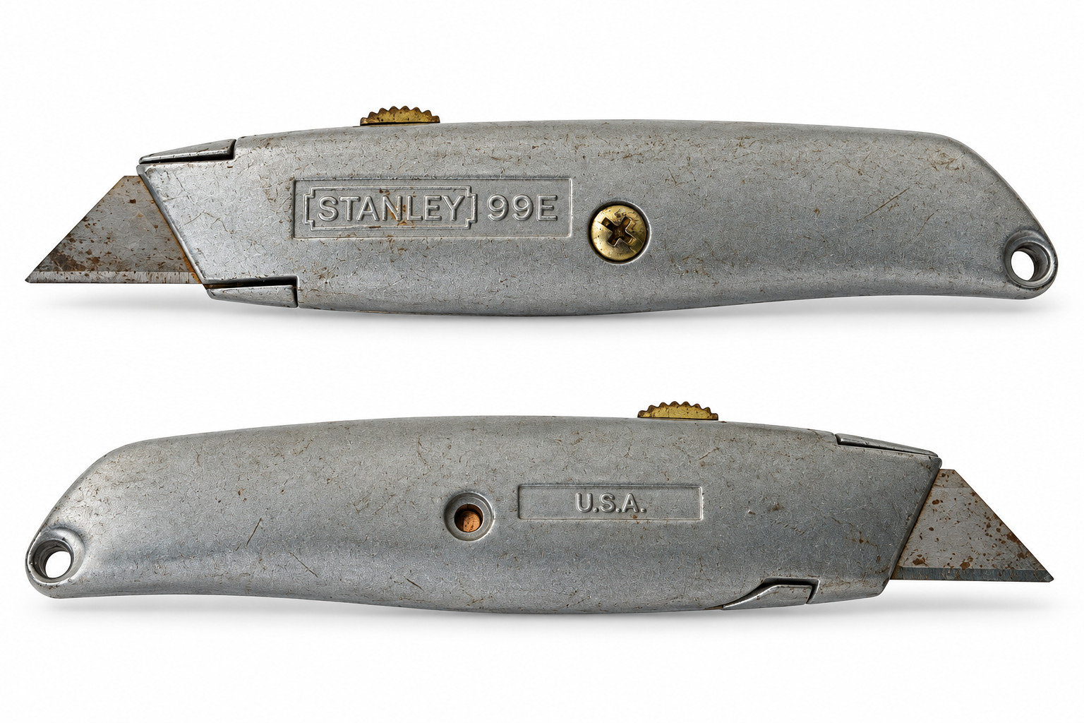 Vintage Stanley 99E Retractable Utility Knife Made in USA Metal Box Cutter Used