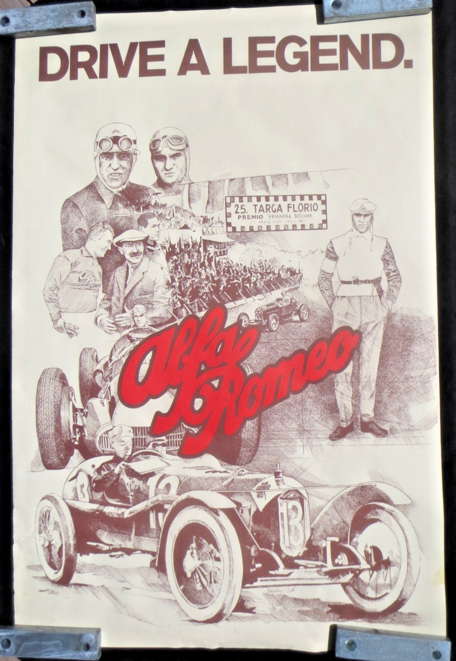 Poster, Alfa Rome DRIVE A LEGEND, Nuvolari, 36 7/8