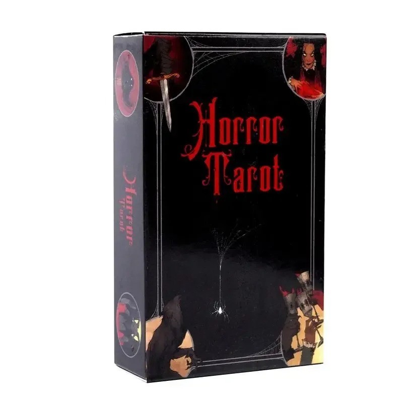 Gothic Horror Tarot Deck 78 Cards Red Black Occult Divination Game