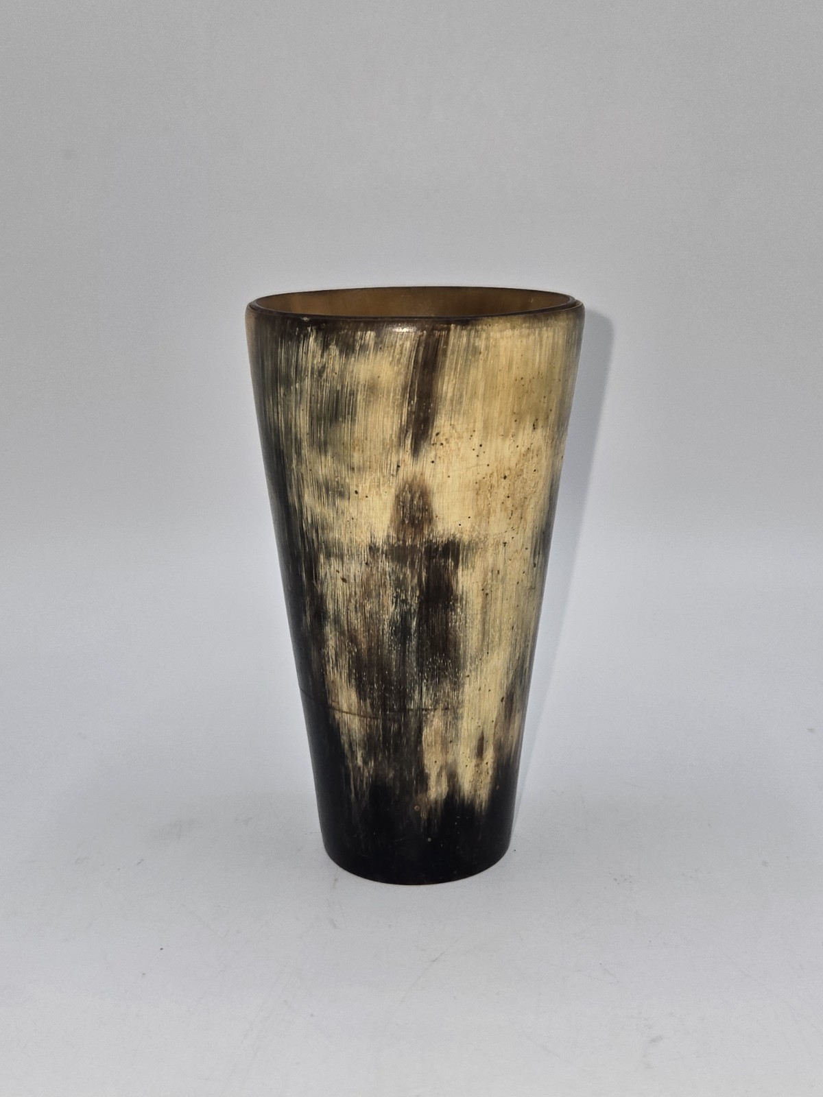 Vintage Buffalo Horn Drinking Cup Handcrafted Tapered Beaker Rustic Barware