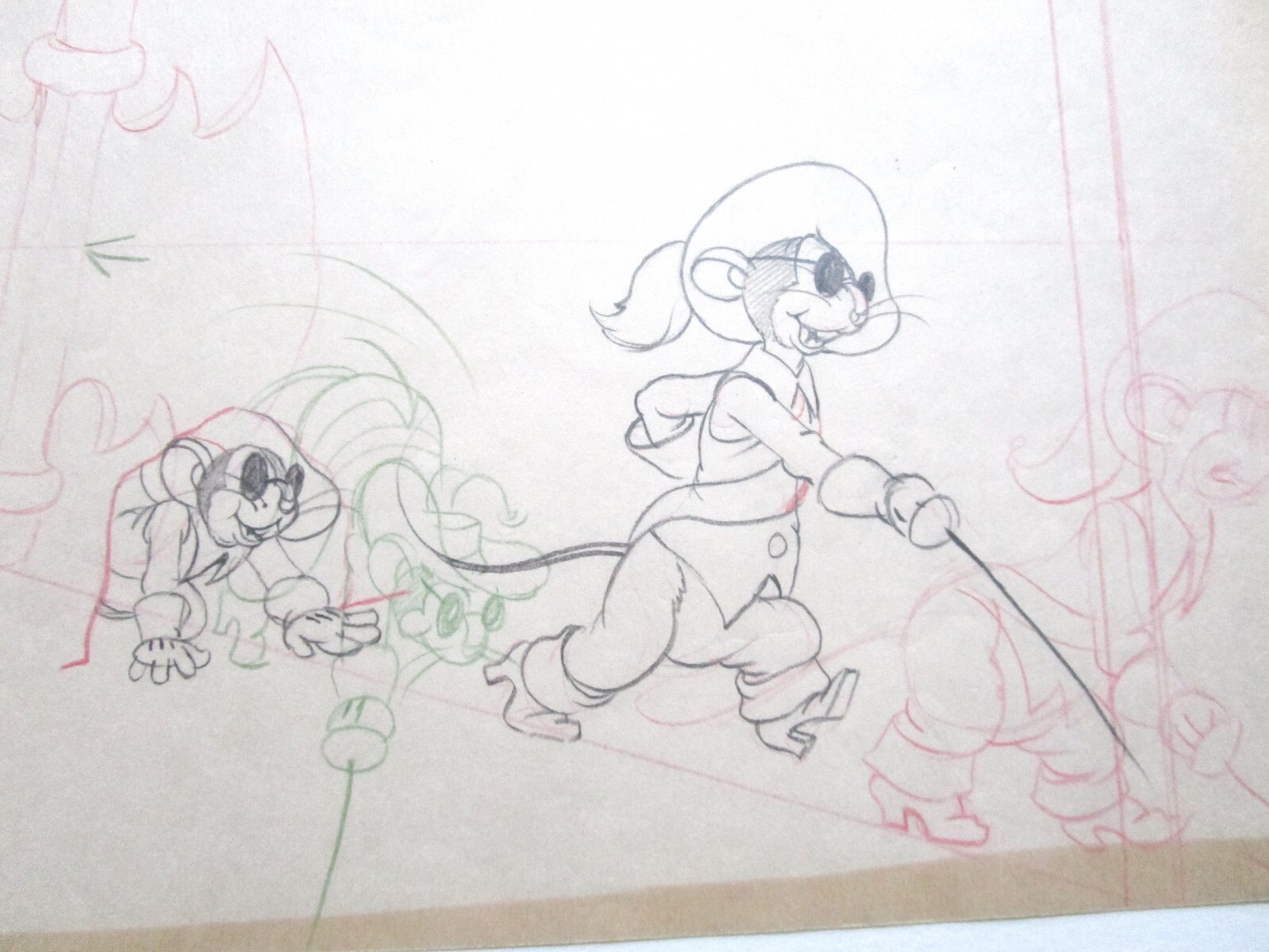 1936 THREE MOUSEKETEERS WALT DISNEY ORIGINAL PRODUCTION cel DRAWING mouse sword