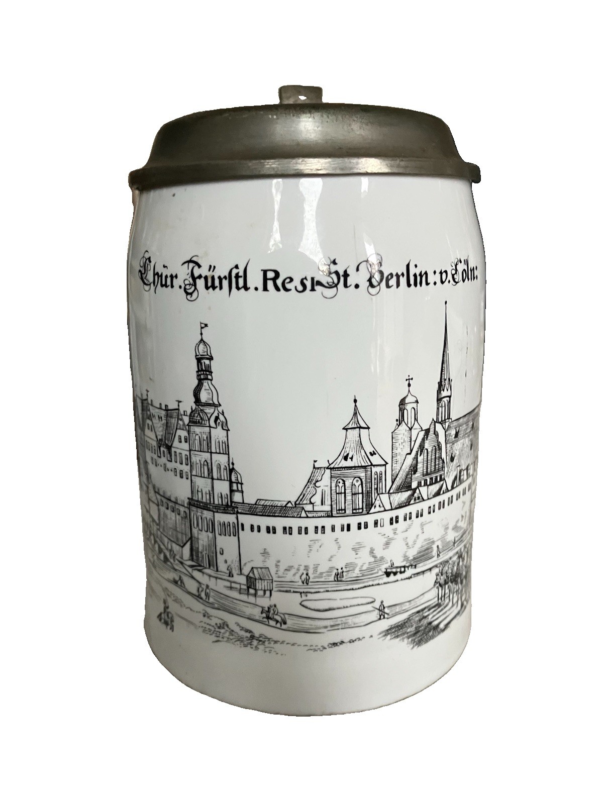 Vintage Royal Porzellan Bavaria Beer Stein KPM Church Furftl. St. Berlin Vintage Royal Porzellan Bavaria Beer Stein KPM Church Furftl. St. Berlin