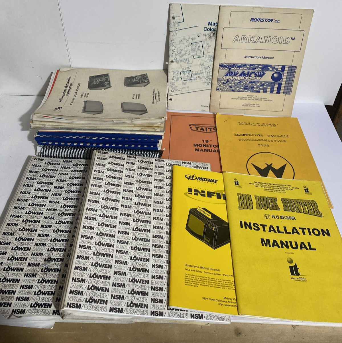 Huge Lot of 25 Vintage Arcade & Video Game Repair Manuals Sega Atari 1980s