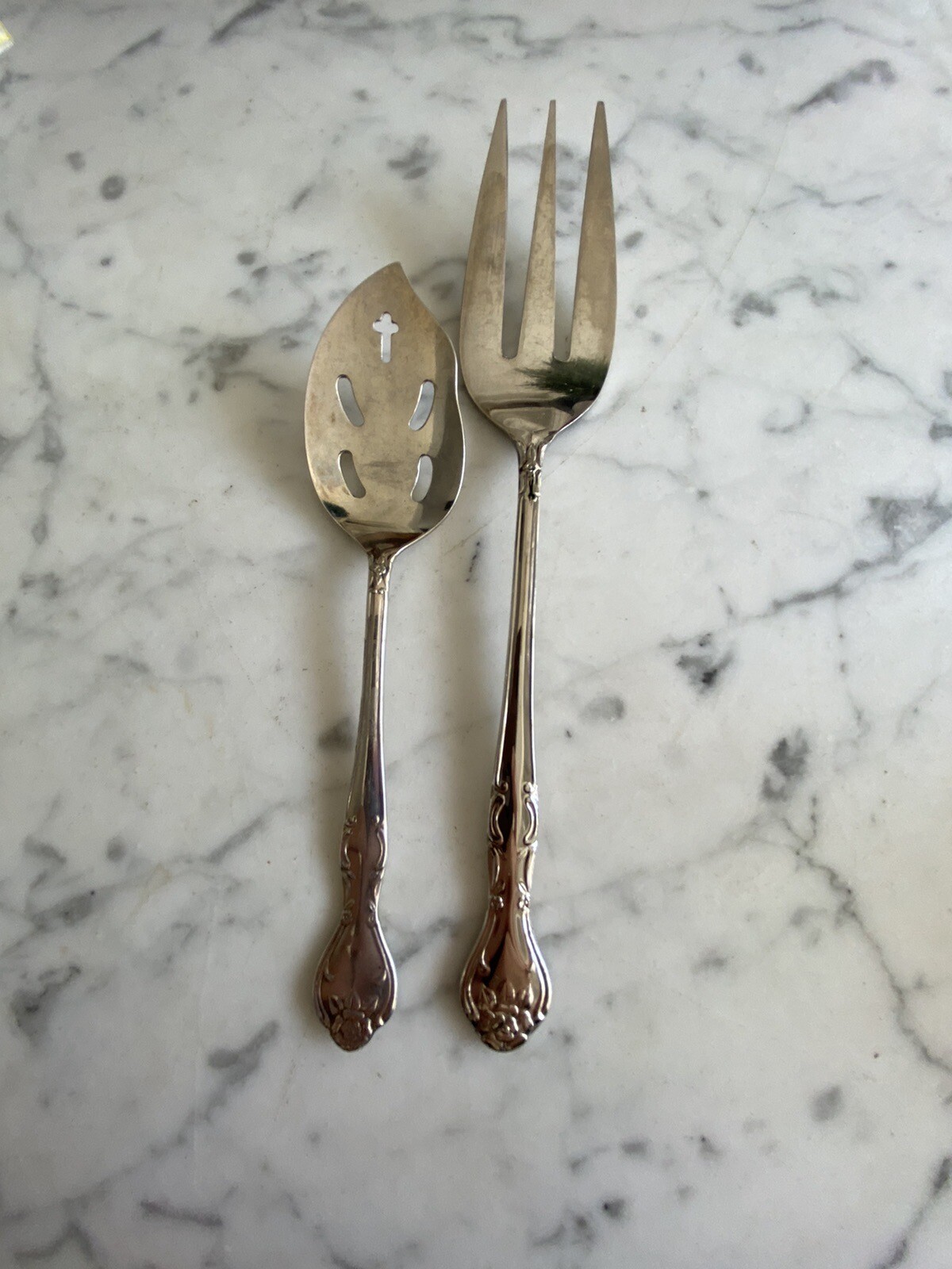 Large Fork and server - National Silverplate Silver Plate Japan - Norma Pattern