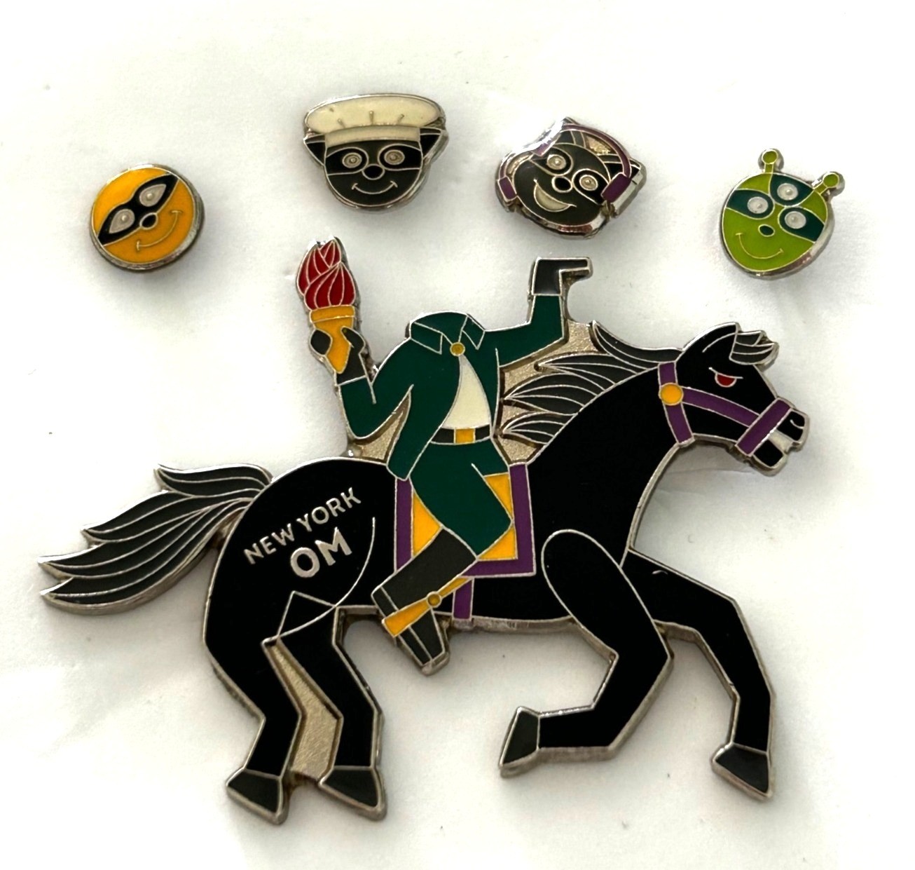 Odyssey of the Mind Halloween New York NY Headless Horseman 5 Pin Set Lot OotM Odyssey of the Mind Halloween New York NY Headless Horseman 5 Pin Set Lot OotM