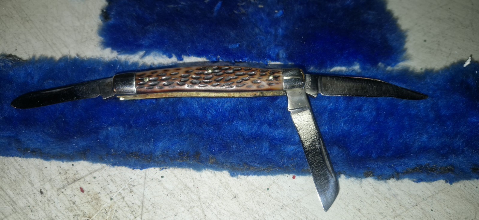 Vintage Schrade Walden #834 Stockman Sharp Pocket Knife 3 Blade Folding NY USA