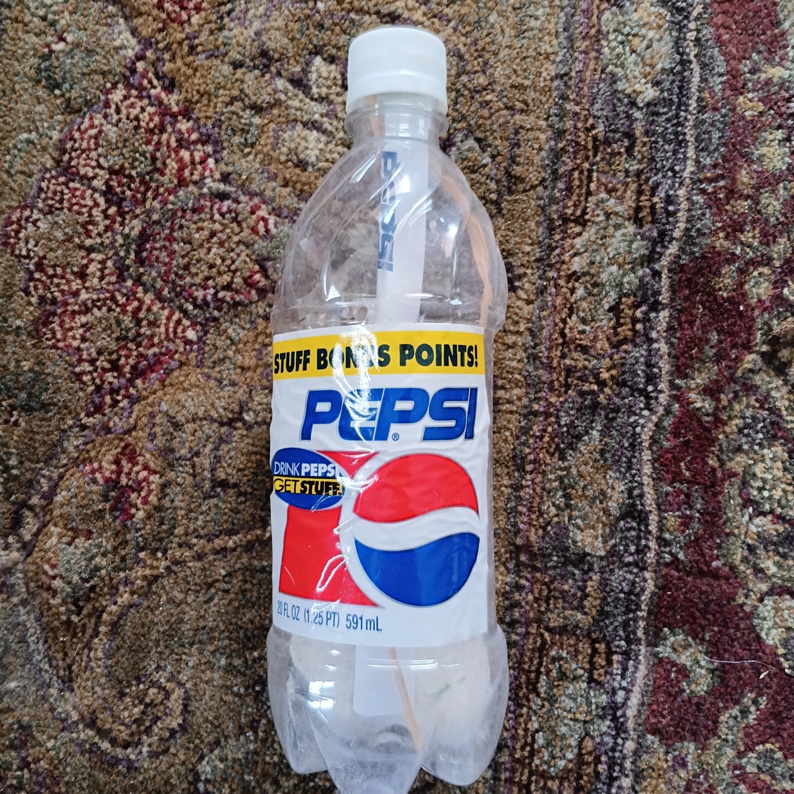 Vintage Drink Pepsi Get Stuff Promotional Plastic 20oz Bottle
