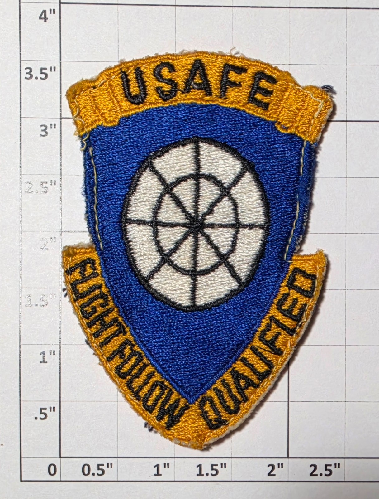 USAF MILITARY PATCH: #1556 USAFE AIR DEFENSE FLIGHT FOLLOW QUALIFIED - RARE