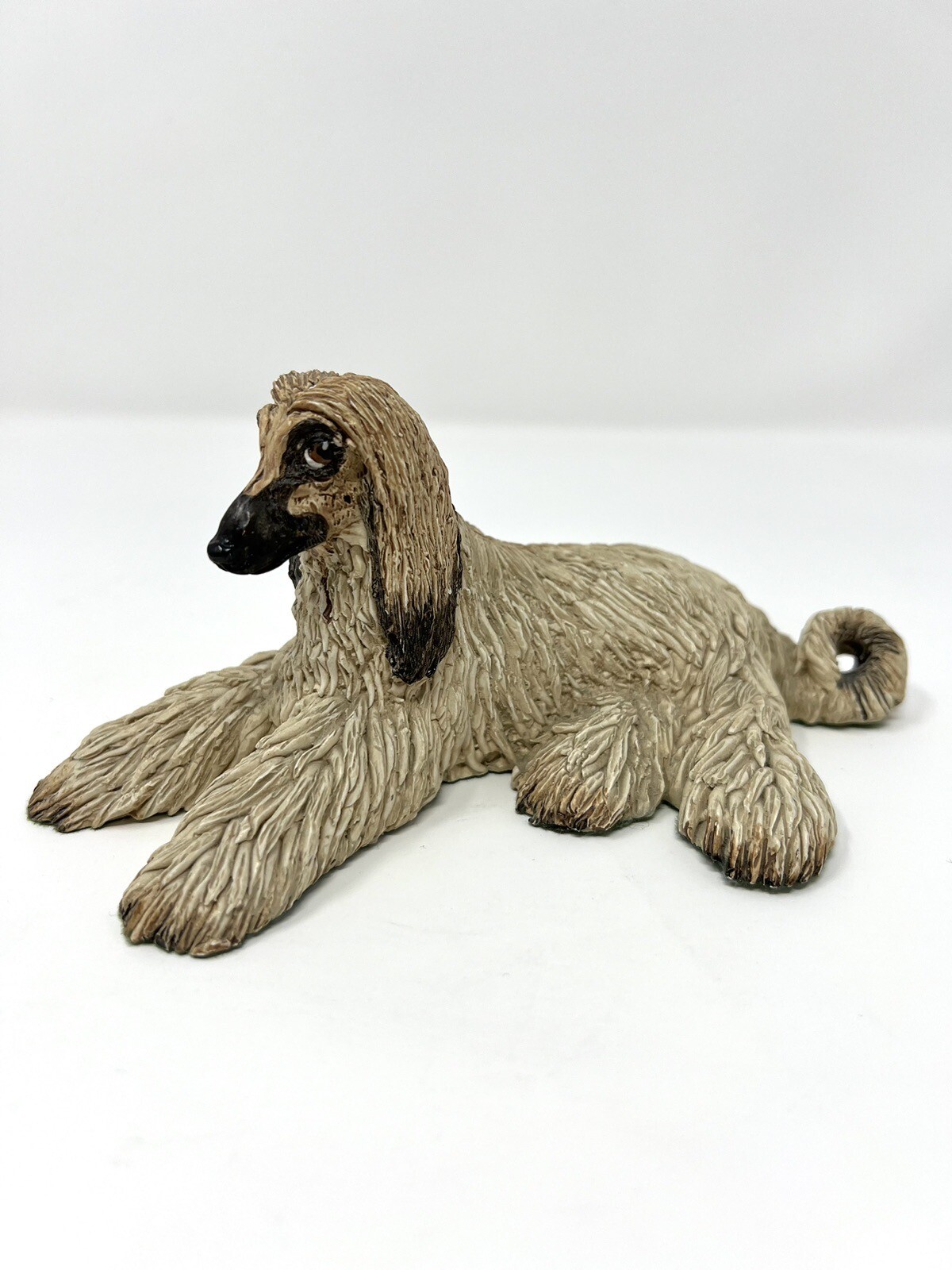 RARE Signed Early Basil Matthews Afghan Dog Figurine White 7”x3”x3” Vintage