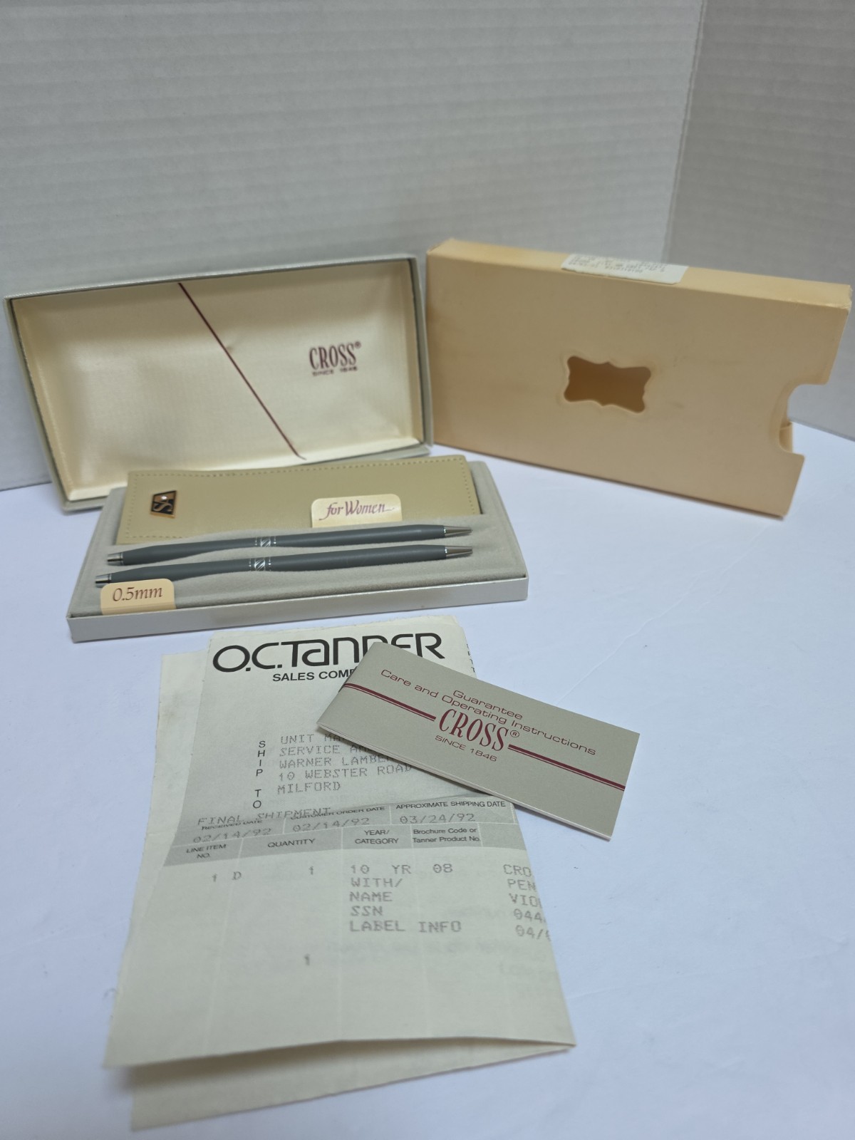 NEW FULL SET Cross Ladies Matte Gray  Pen & Pencil Set #2141 🇺🇸 NO ENGRAVING