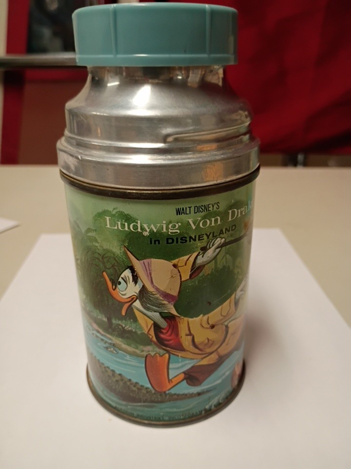  Ludwig Von Drake 1962 Vintage Disney Lunchbox Thermos Rare