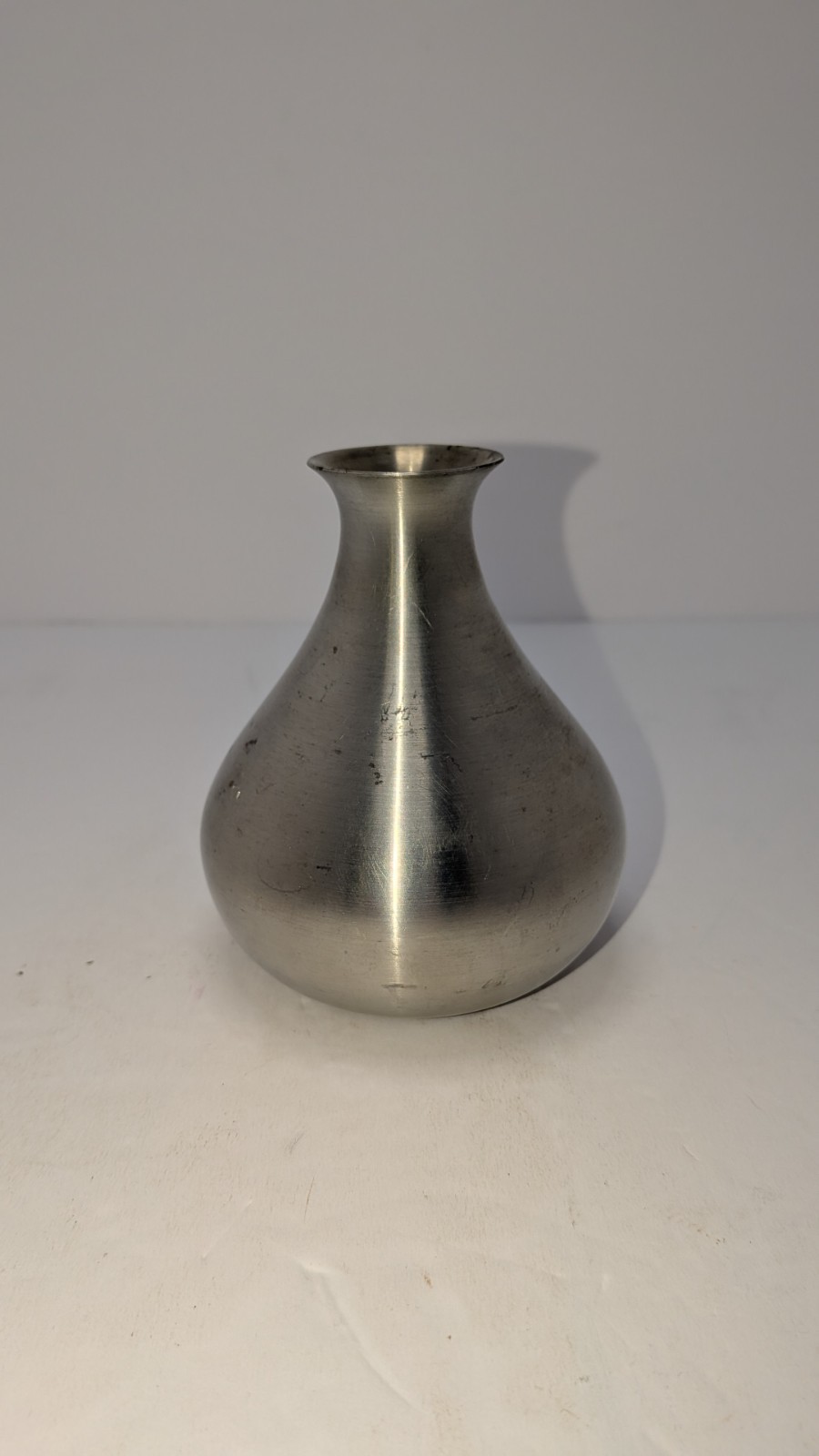 Vintage Danforth Pewter Vase Middleburg Vermont 4 Inches Tall, 3.25 Inches Round