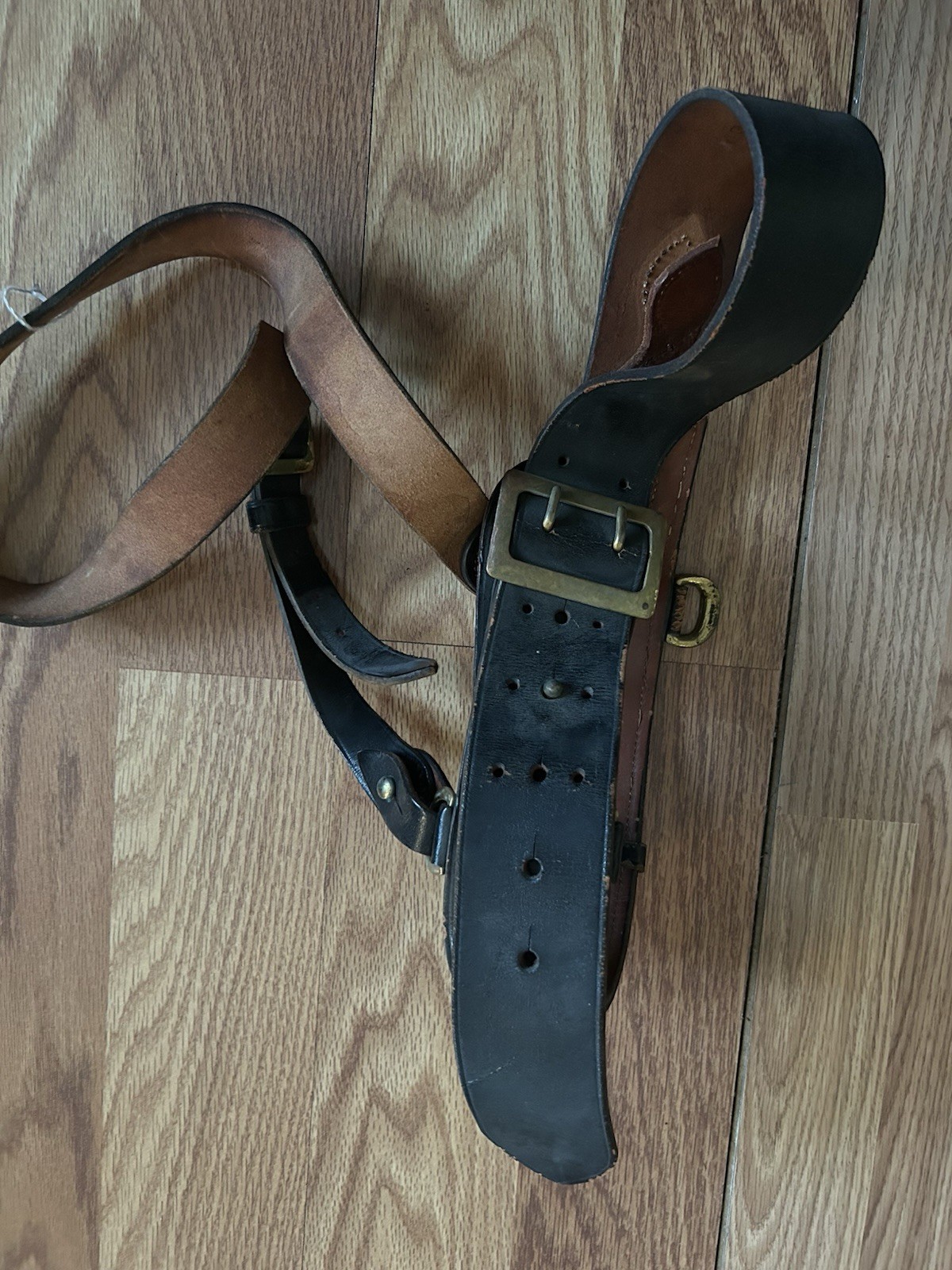 Vgt Us Officer Belt + Shoulder Strap Black Leather