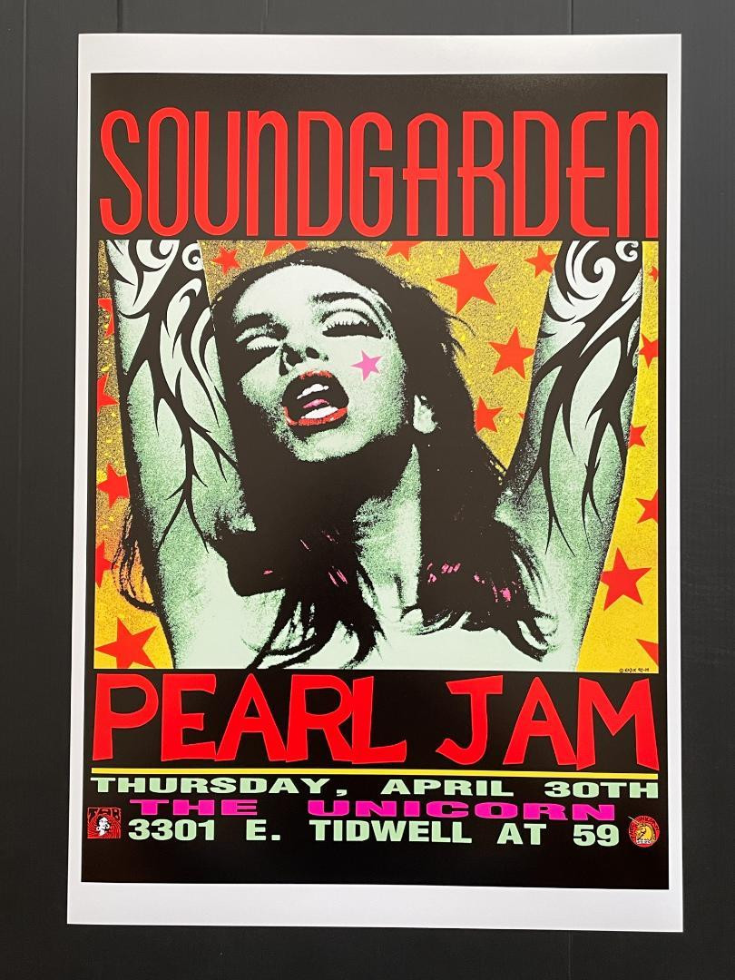 SOUNDGARDEN & PEARL JAM 1992 CONCERT POSTER reproduction poster New