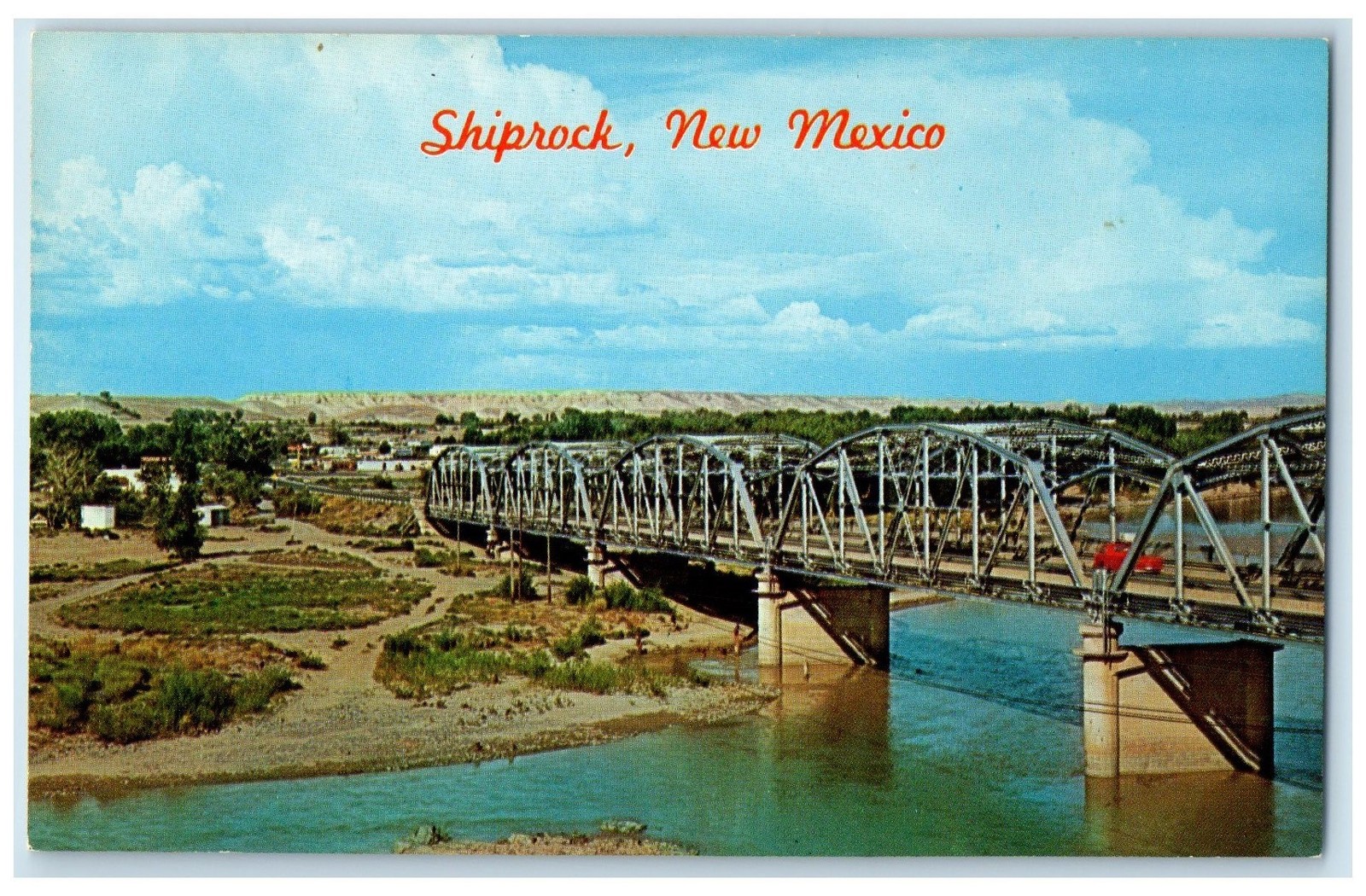 c1960\'s Bridge Spans The San Juan River Shiprock New Mexico NM Unposted Postcard c1960\'s Bridge Spans The San Juan River Shiprock New Mexico NM Unposted Postcard