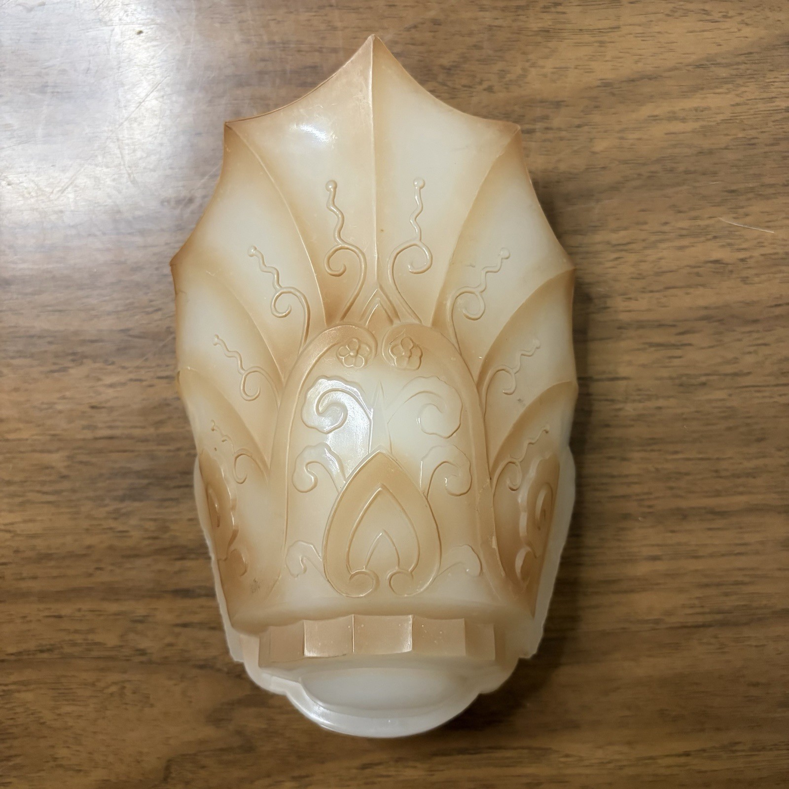 Halcolite Art Deco Amber Glass Slip Shade Chandelier 2615 Replacement 1932