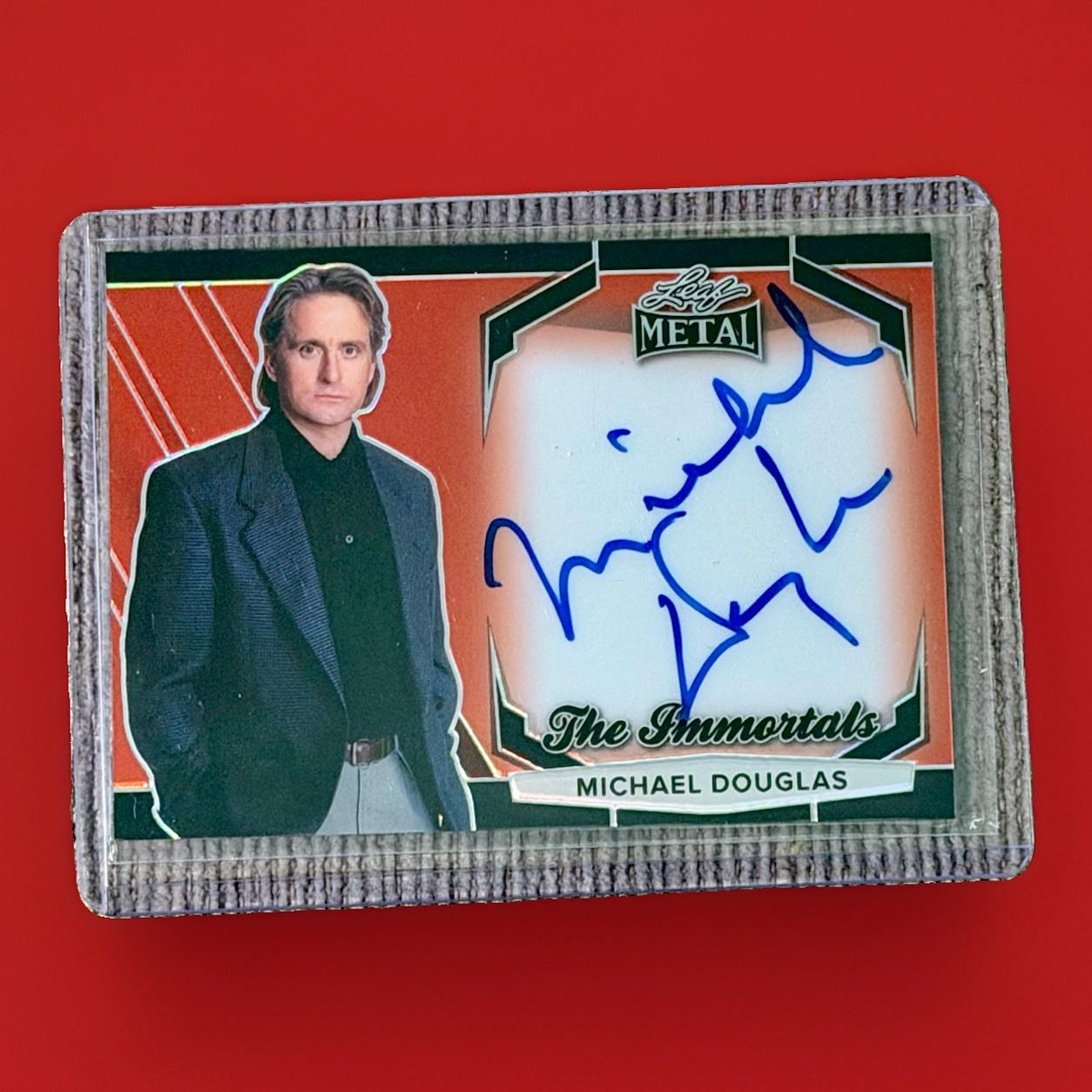 Michael Douglas Red Autograph 2024 Leaf Metal Pop Century Auto Celebrity Card 1
