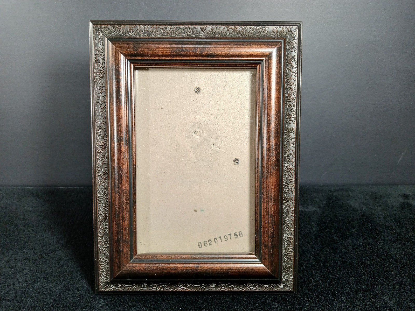 Vintage-style Reddish-brown Decorative Picture Frame w/ Ornate Embossed Border