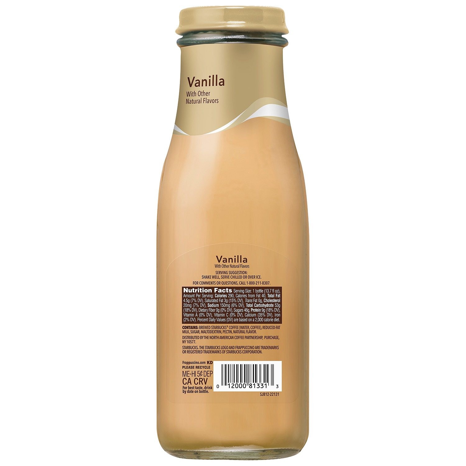 Starbucks Frappuccino Vanilla Chilled Coffee Drink 13.7 fl oz