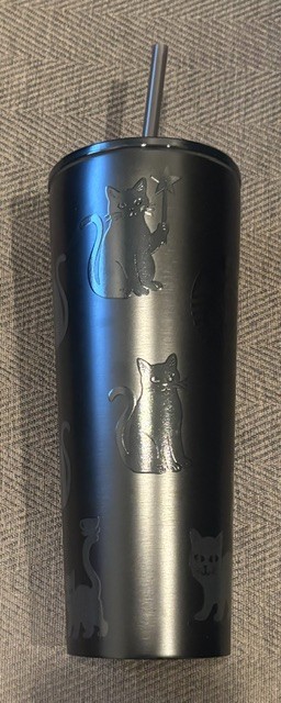 2026 Starbucks Halloween BLACK CAT 23 Oz. Cold Cup Tumbler - RARE