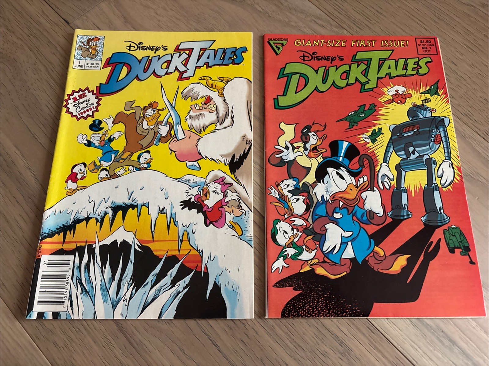 Disney DuckTales Comic Book Lot #1 from 1988 and #1 from 1990 (Newsstand)