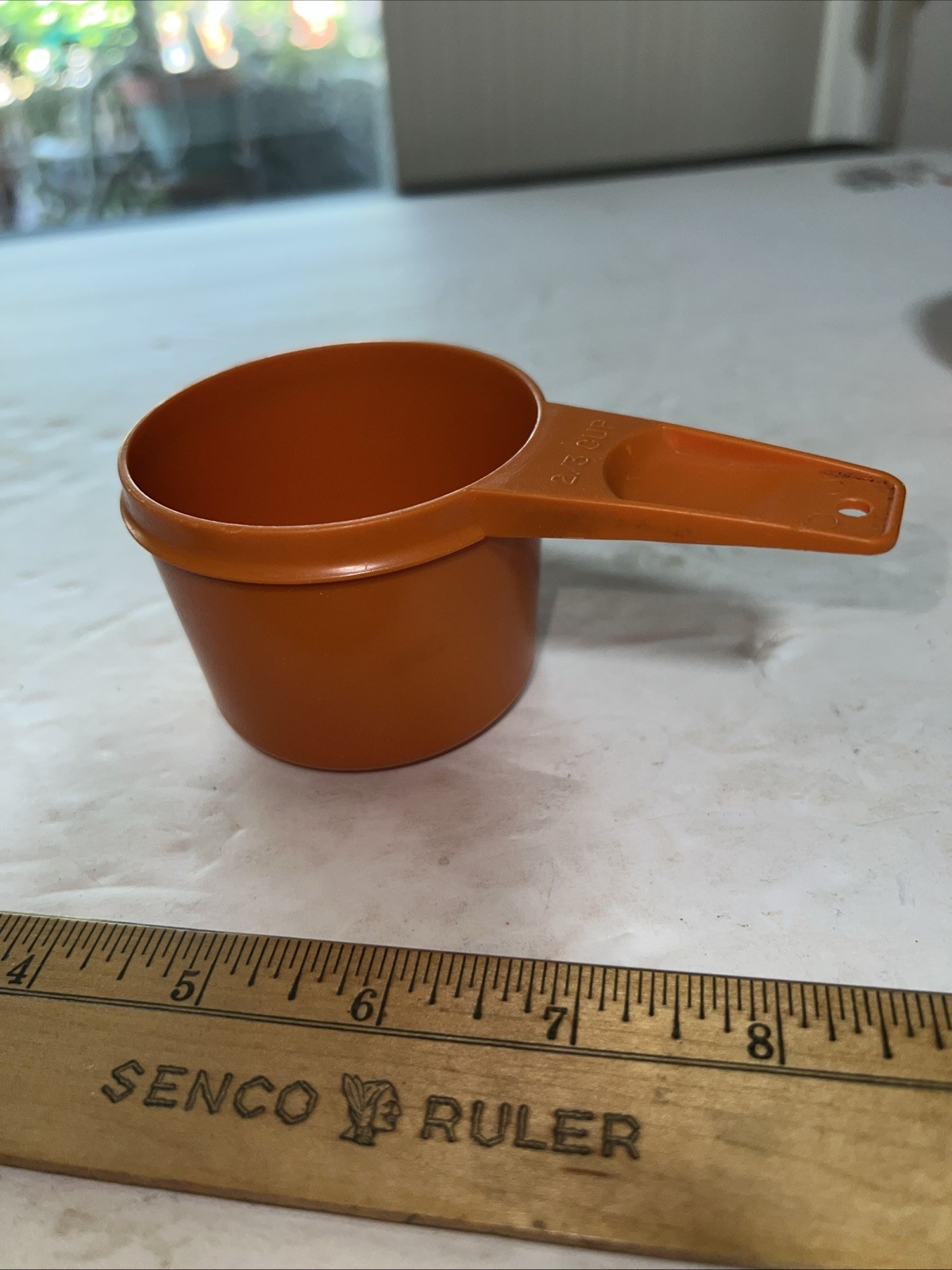 One 2/3 c Tupperware Measuring Cup- 2/3 , Cup Orange 763-6