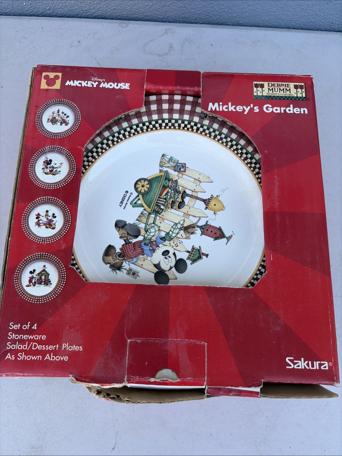 Brand New Disney Mickeys Garden Sakura Plates in Box New Other